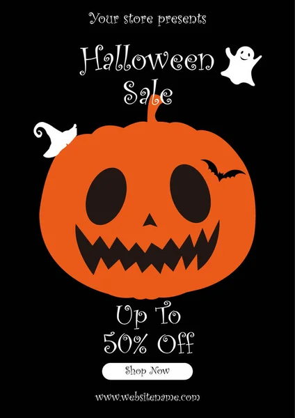 Halloween Discount Vente Flyer Poster Social Media Post Template Design — Image vectorielle