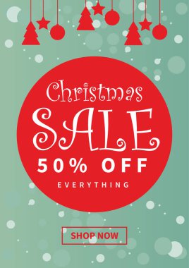 Noel büyük indirimli poster afişi sosyal medya şablon tasarımı