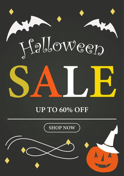 Halloween Vente Flyer Poster Social Media Post Template Design — Image vectorielle