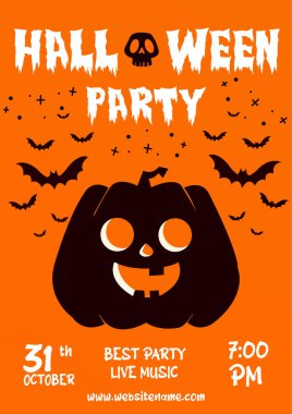 Cadılar bayramı korkunç parti poster ilanı sosyal medya şablon tasarımı