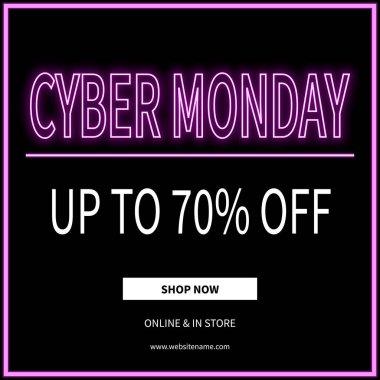 Siber Pazartesi indirimli indirimli sosyal medya İnternet afişi tasarımı