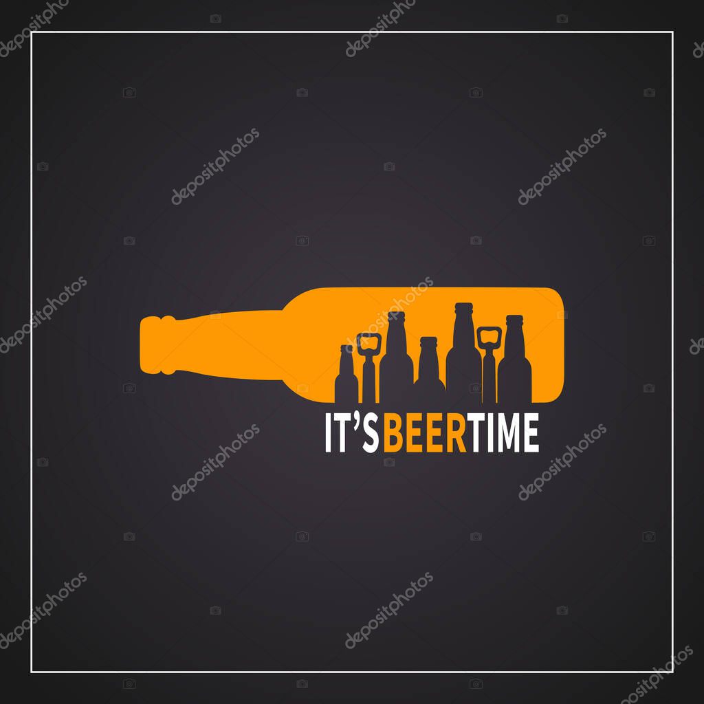 It's beer time social media post flyer or logo template design