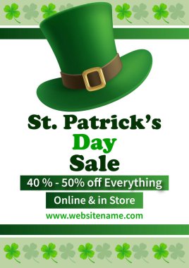  Aziz Patrick 'in indirimli poster ilanı sosyal medya şablonu tasarımı