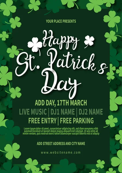 Aziz Patrick 'in kutlama partisi afişi ya da sosyal medya postası tasarımı