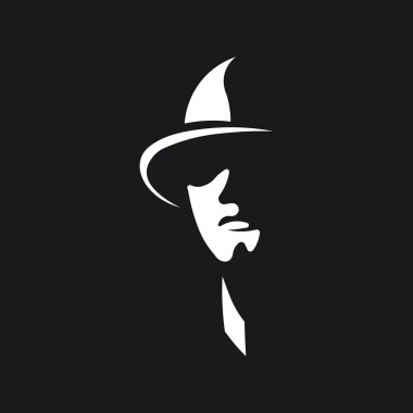 Man face logo poster broşürü sosyal medya postası tasarımı