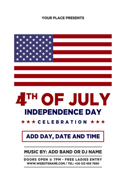 4Th July Independence Day Celebration Party Poster Flyer Social Media — 스톡 벡터