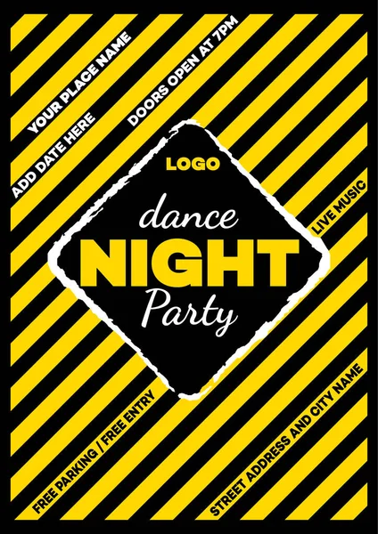 Dance Night Party Poster Flyer Social Media Post Template Design — Wektor stockowy