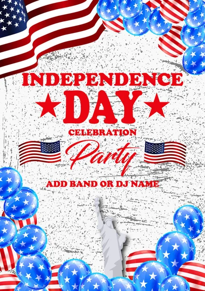 Independence Day Celebration Party Poster Flyer Social Media Post Template — Stock Vector