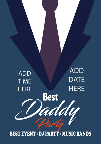 Best Daddy Party Father Day Celebration Poster Flyer Social Media — Vector de stock