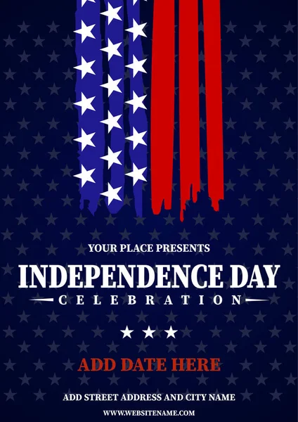 Independence Day Celebration Party Poster Flyer Social Media Post Design — Stock Vector