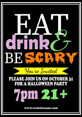 Cadılar Bayramı partisi poster broşürü sosyal medya post tasarımı