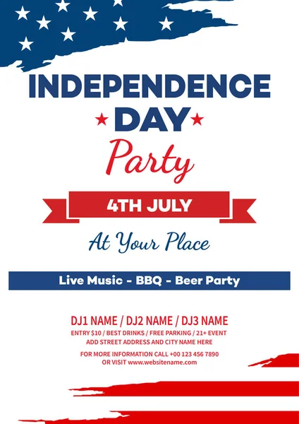 Independence Day Celebration Party Poser Flyer Social Media Post Template — Stock Vector