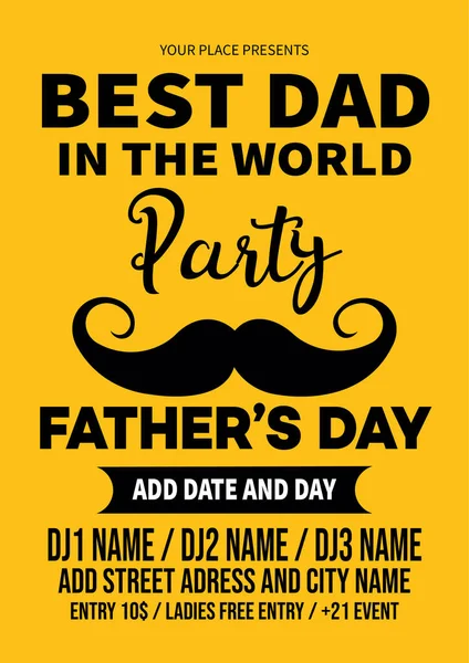 Кращий Батько День Батька Вечірка Плакат Листівки Соціальні Медіа Пост — стоковий вектор