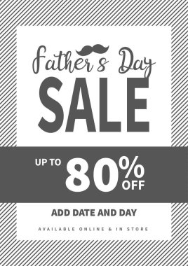 Babalar Günü için büyük indirimli poster afişi sosyal medya postası tasarımı