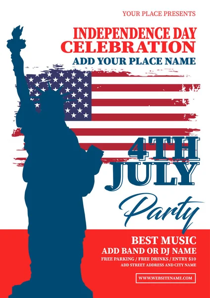 Independence Day Celebration Party Poster Flyer Social Media Post Design — Stock Vector