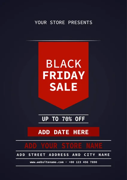 Black Friday Discount Vente Affiche Flyer Social Media Post Template — Image vectorielle