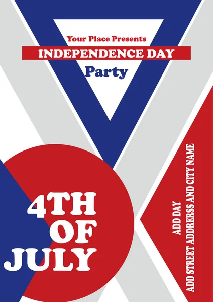 Independence Day Celebration Party Flyer Poster Social Media Post Design — Stock Vector