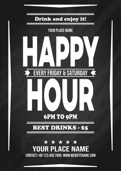 Happy Hour Beer Party Αφίσα Φυλλάδιο Μέσα Κοινωνικής Δικτύωσης Σχεδιασμό — Διανυσματικό Αρχείο