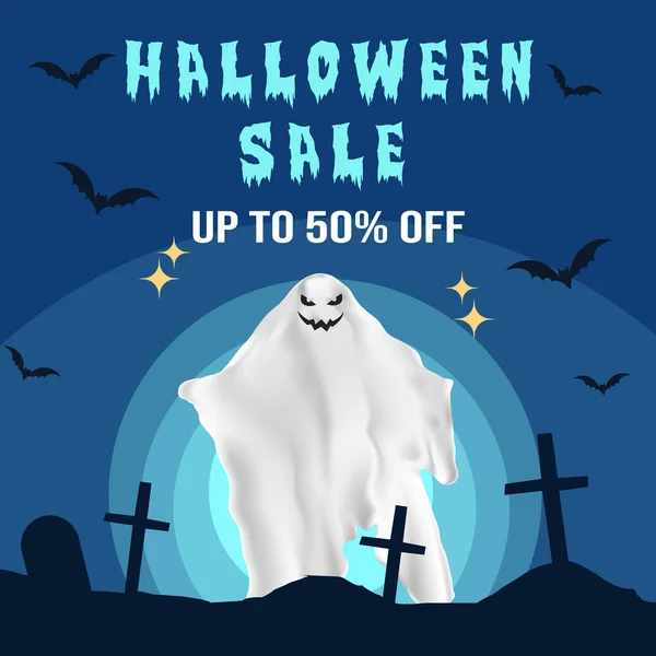 Halloween Grande Vente Affiche Flyer Social Media Post Template Design — Image vectorielle