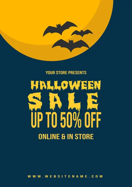 Halloween Grande Vente Affiche Flyer Social Media Post Template Design — Image vectorielle