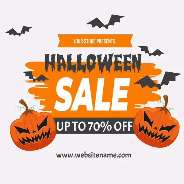 Halloween Grande Vente Affiche Flyer Social Media Post Template Design — Image vectorielle