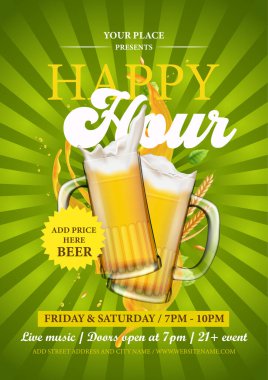  Mutlu saat partisi afişi veya sosyal medya şablon tasarımı