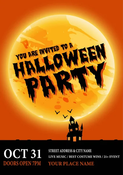Halloween Party Invitation Poster Flyer Social Media Post Design — Stockový vektor