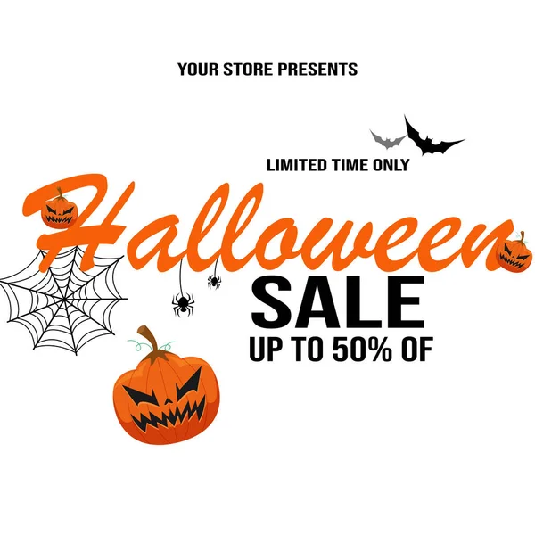 Halloween Discount Sale Poster Social Media Post Flyer Template Design — Image vectorielle