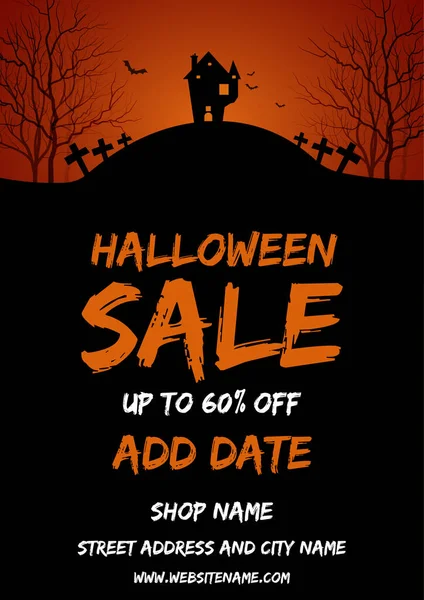 Big Halloween Discount Sale Poster Flyer Social Media Post Design — Image vectorielle