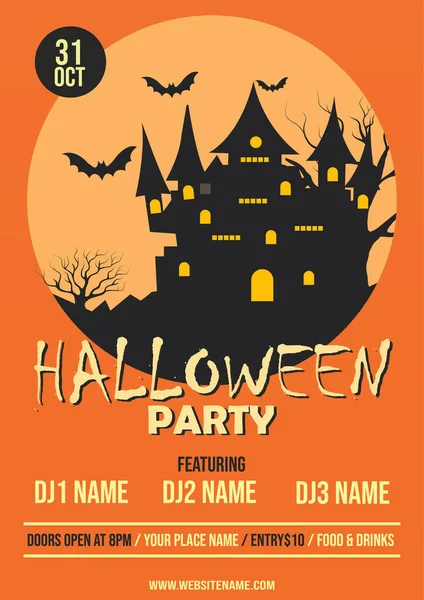 Halloween Party Flyer Social Media Post Poster Template Design — 图库矢量图片