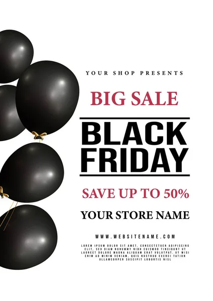 Black Friday Big Sale Flyer Poster Social Media Post Design — Image vectorielle