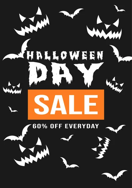 Halloween Big Sale Poster Flyer Social Media Post Template Design — Image vectorielle