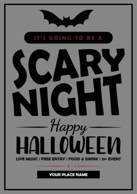 Halloween scary night party poster flyer or social media post design