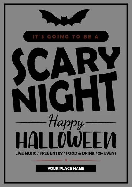 Halloween Scary Night Party Poster Flyer Social Media Post Design — Archivo Imágenes Vectoriales