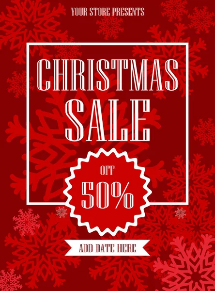 Christmas Big Sale Poster Flyer Social Media Post Template Design — Vetor de Stock