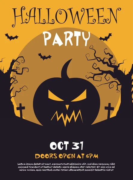 Halloween Oslava Party Plakát Leták Nebo Sociální Média Post Šablona — Stockový vektor