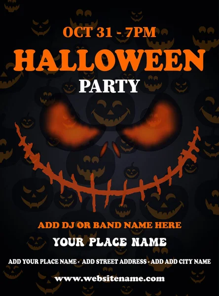 Šťastný Halloween Party Leták Plakát Nebo Sociální Média Post Design — Stockový vektor