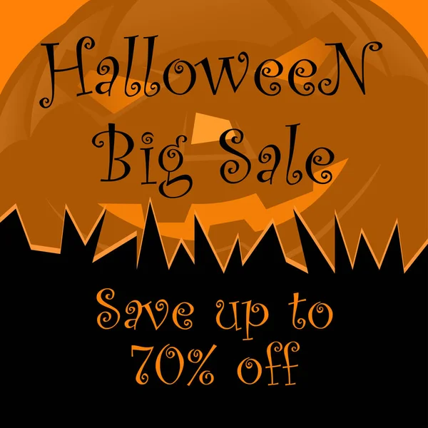 Halloween Grande Vente Affiche Flyer Social Media Post Template Design — Image vectorielle