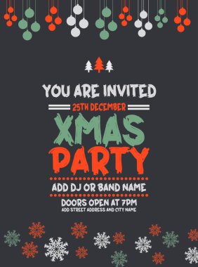 Noel partisi poster ilanı ya da sosyal medya şablon tasarımı