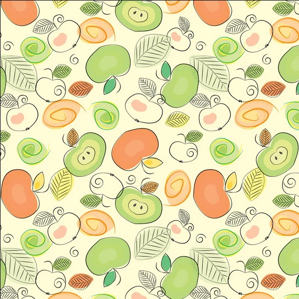 Cartoon apples seamless background — Stock Vector