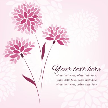 çiçekli kart şablonu vektör arka plan