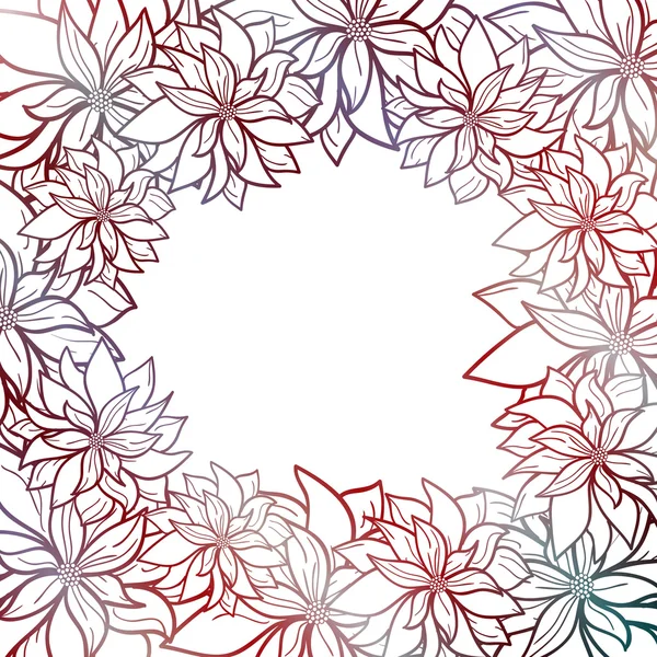 Vetor, fundo abstrato com flores simbólicas, contornos coloridos — Vetor de Stock