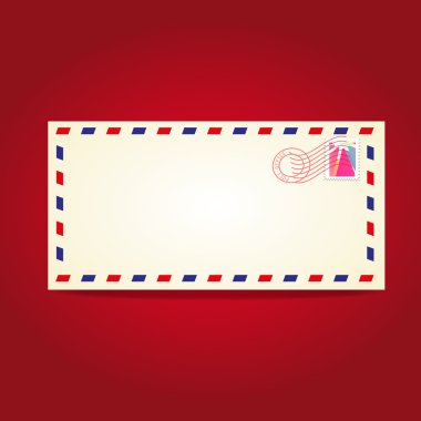 Postcard blank temlate with stamp clipart