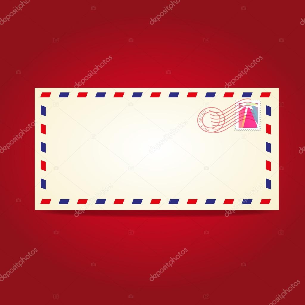 Postcard blank temlate with stamp