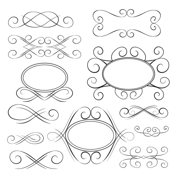 Conjunto de vetores: elementos de design caligráfico — Vetor de Stock