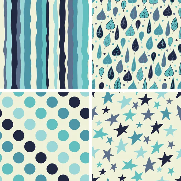 A set of four seamless patterns — Stock Vector