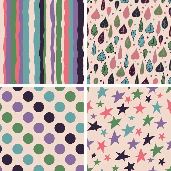 A set of four seamless patterns — Stock Vector