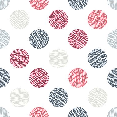Seamless pattern. Polka dot texture in doodle style. Vector illustration