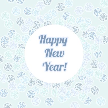 mutlu yeni yıl tebrik kartı, kar taneleri zemin