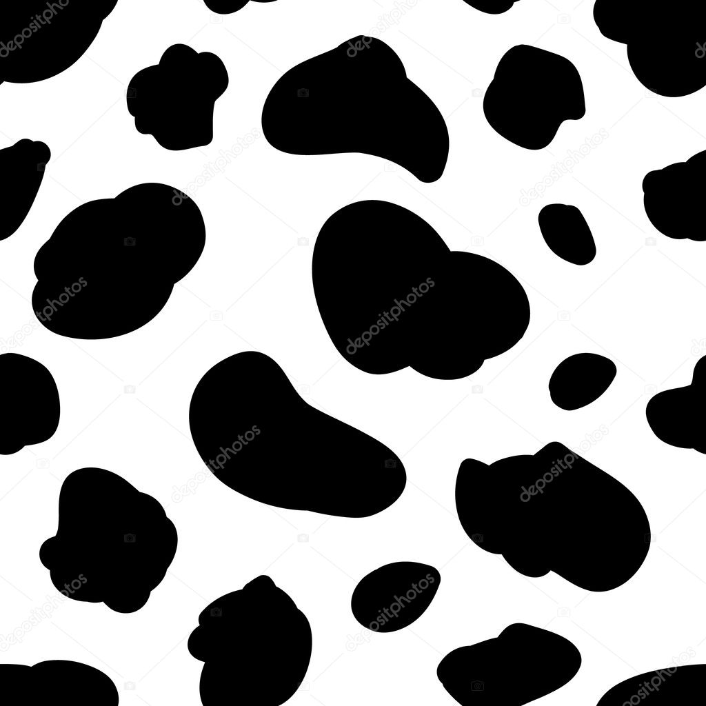 Seamless black and white cow pattern.